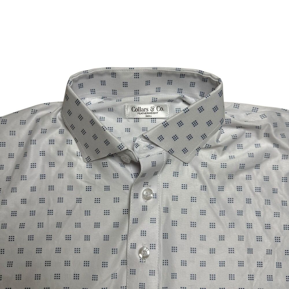 Collars and Co Mens Featherweight Flex Collar Polo Size S White Oracle Golf